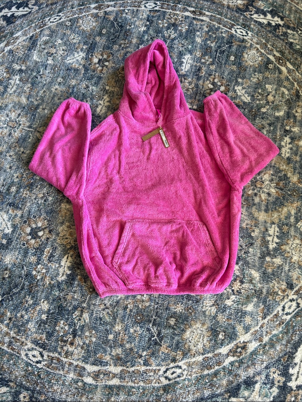 SKIMS Hot Pink Plush Hooded Sweatshirt